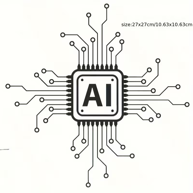 Office Tech For Home - AI Technology Circuit Board Vinyl Wall