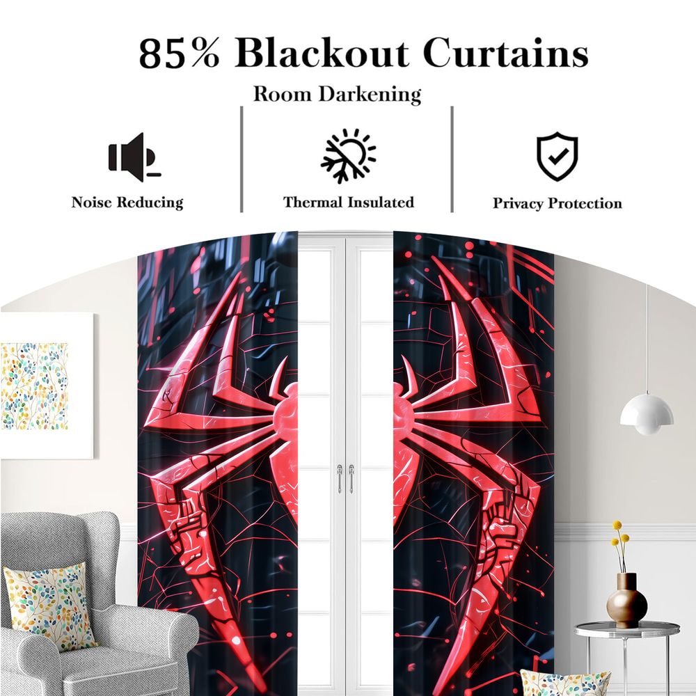 Spider Print Curtains Futurist - Tech Office Youtube review and price