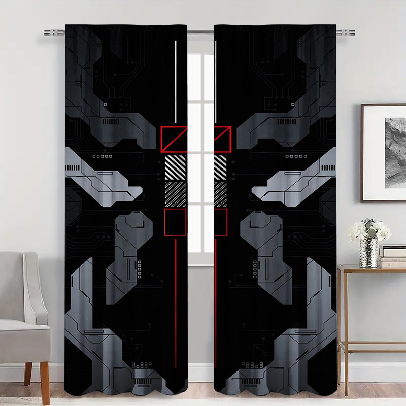 2pcs Mecha Tech Curtains with  - Tech Office Youtube review and price
