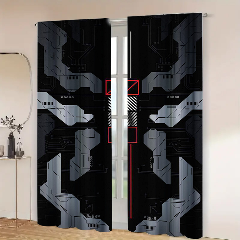 2pcs Mecha Tech Curtains with  - Tech Office Youtube review and price