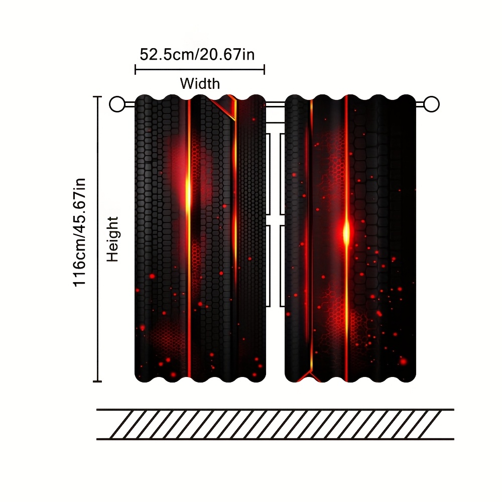 2pcs Lava Curtains Black Red C - Tech Office Youtube review and price