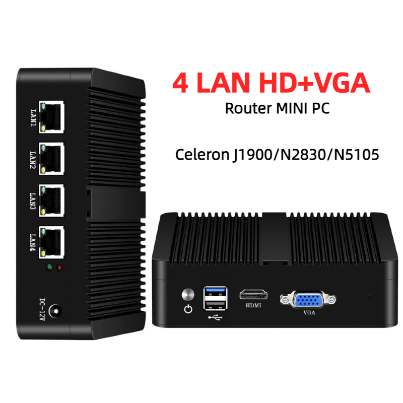 Fanless Mini PC 4 Ethernet Cel - Thin Client Mini Pc review and price